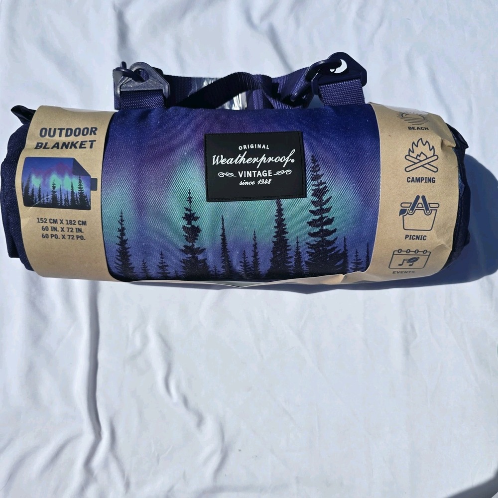 Weatherproof Vintage Outdoor Blanket 60 x 72" Portable Picnic Cover NEW